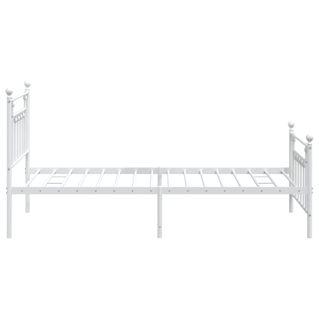 Metal Bed Frame without Mattress with Footboard White 107x203 cm King Single Price