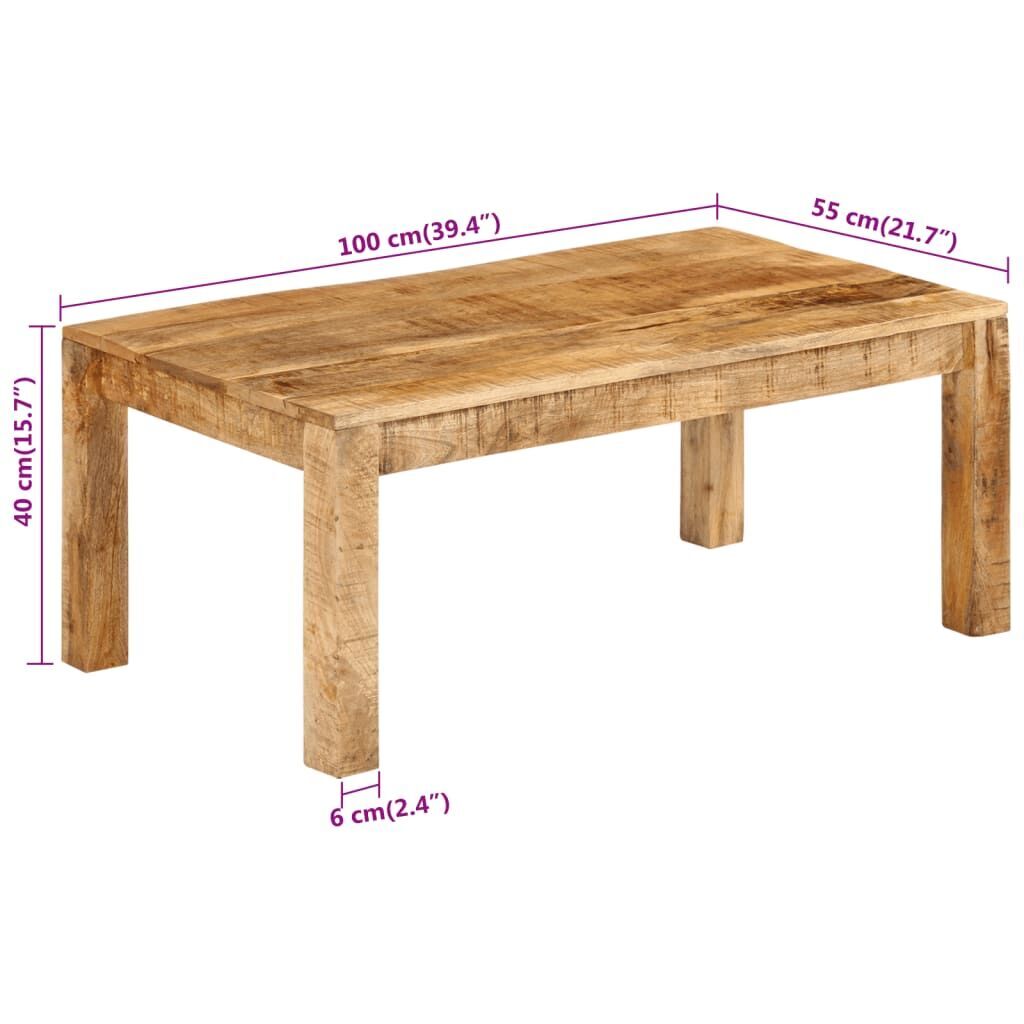 Coffee Table 100x55x40 cm Solid Wood Mango Price