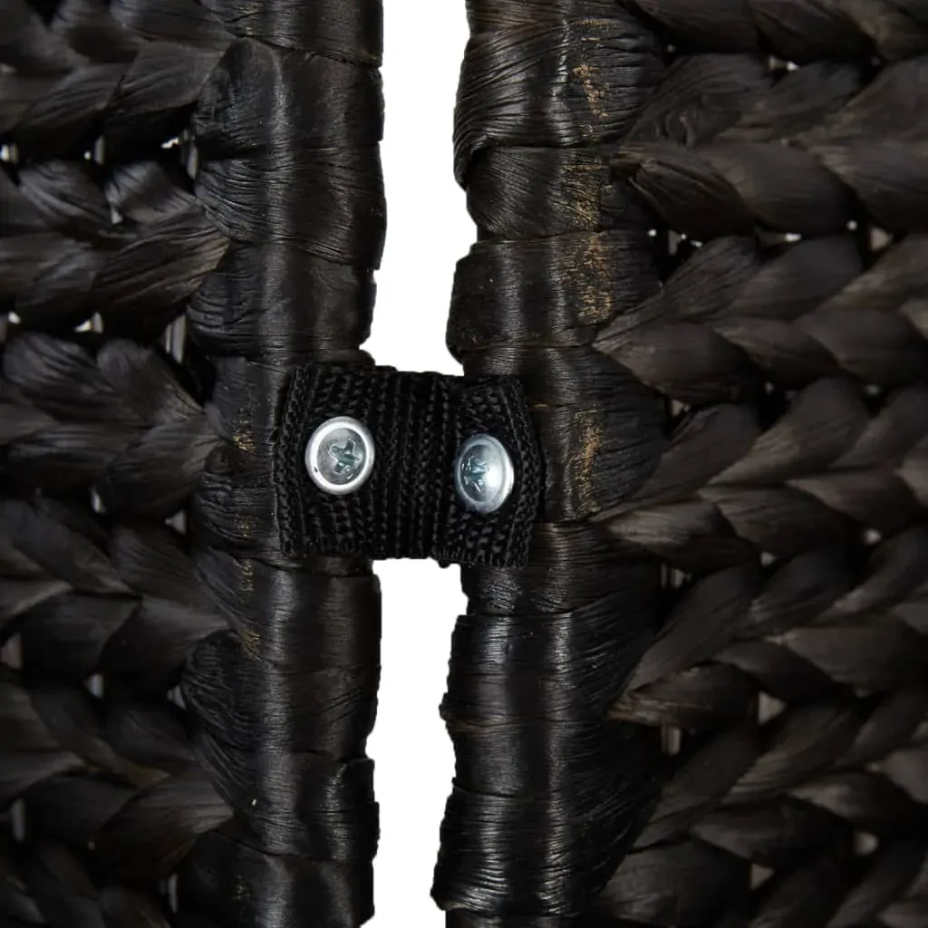 Room Divider 4-Panel Black 163x180 cm Water Hyacinth Price