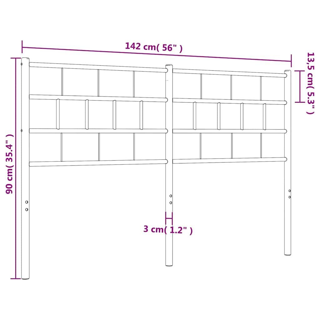 Metal Headboard Black 137 cm Double Price