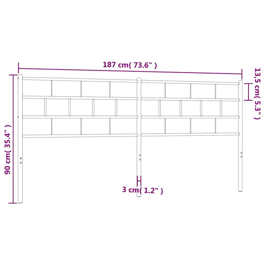 Metal Headboard White 183 cm King Price
