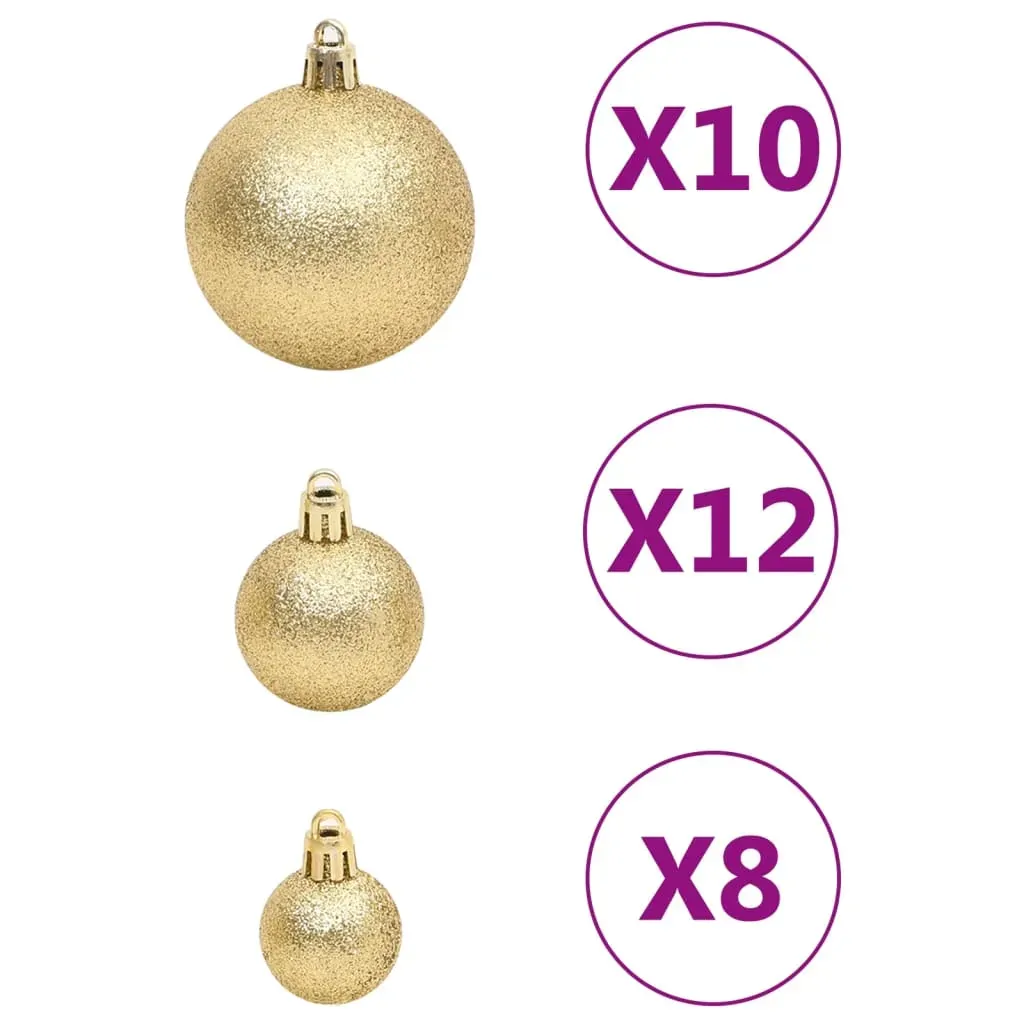 111 Piece Christmas Bauble Set Gold Polystyrene Price