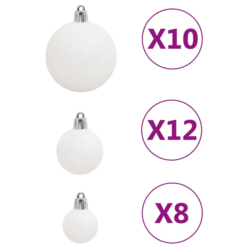 111 Piece Christmas Bauble Set White Polystyrene Price