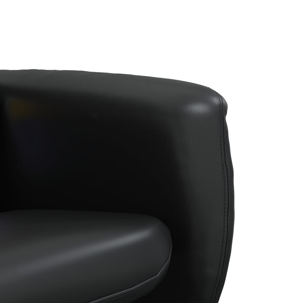 Massage Recliner Chair with Footstool Black Faux Leather Price