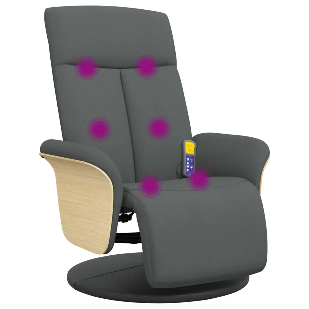 Massage Recliner Chair with Footrest Dark Grey Fabric Price
