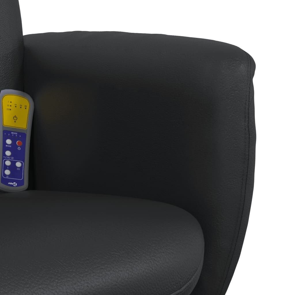 Massage Recliner Chair with Footstool Black Faux Leather Price