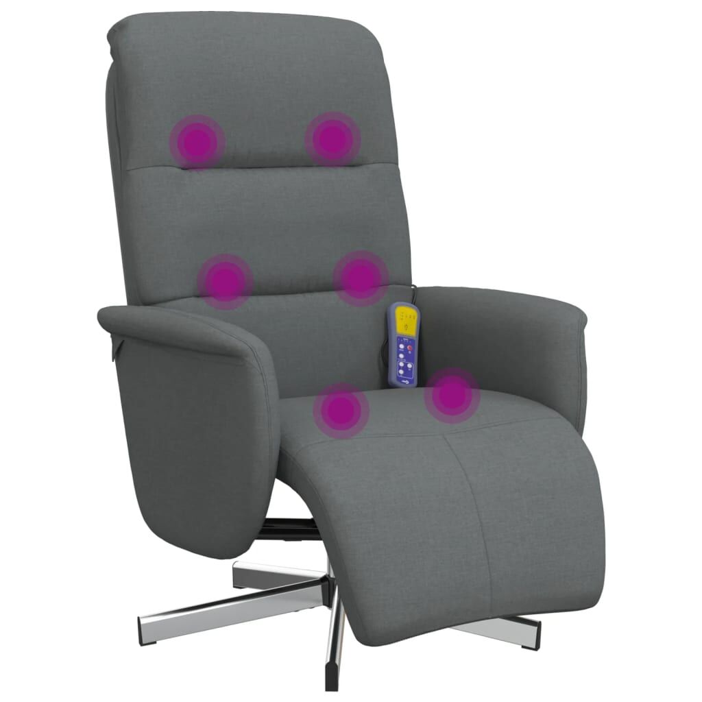 Massage Recliner Chair with Footrest Dark Grey Fabric Price