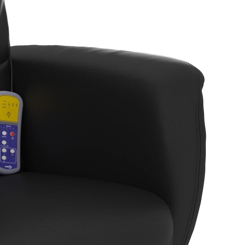 Massage Recliner Chair with Footstool Black Faux Leather Price
