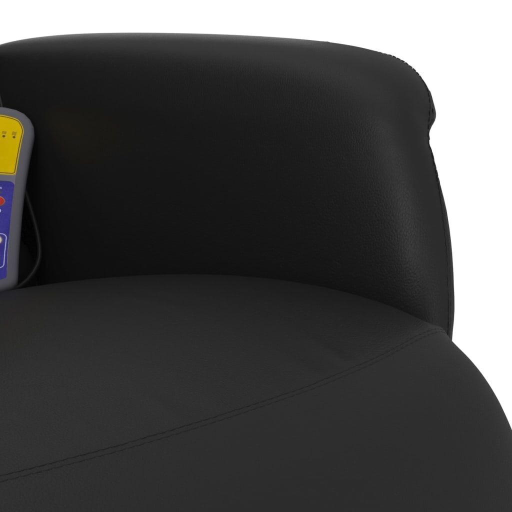 Massage Recliner Chair with Footrest Black Faux Leather Price