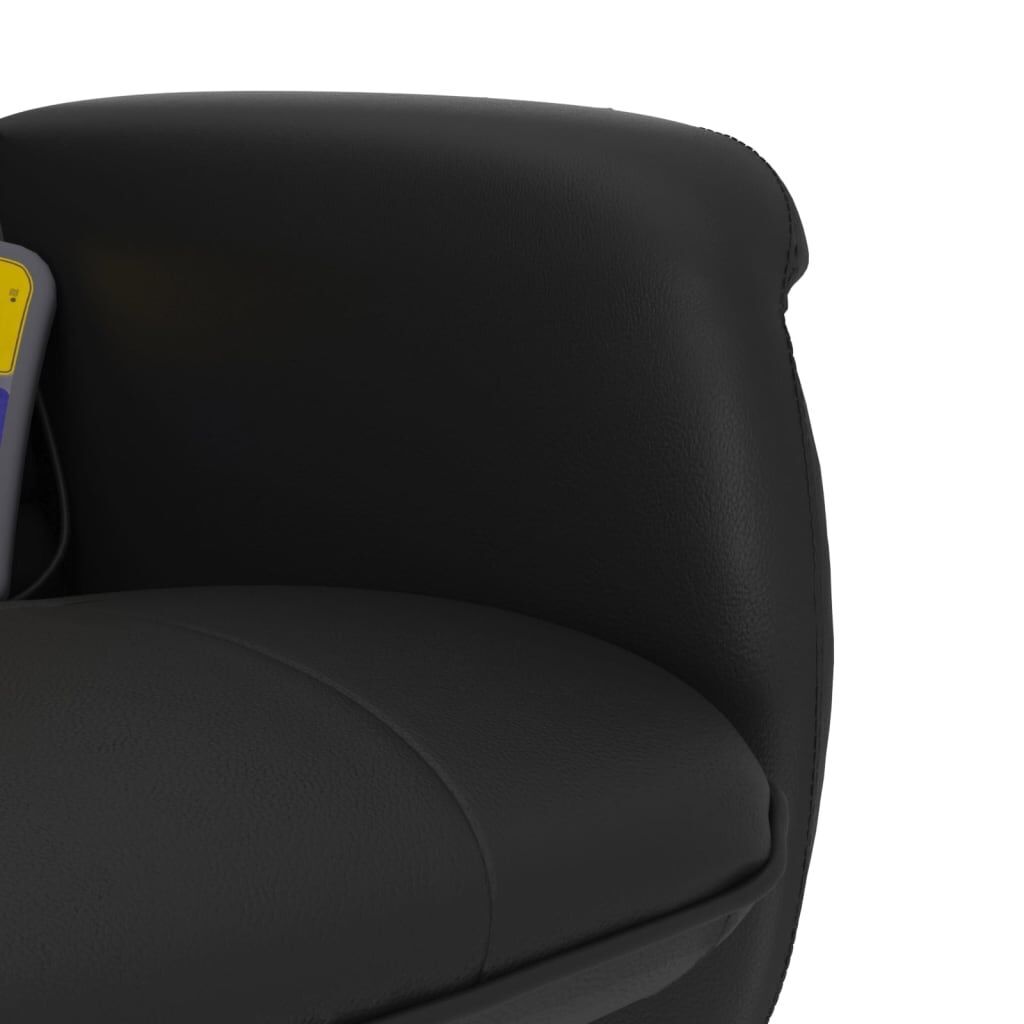 Massage Recliner Chair with Footstool Black Faux Leather Price