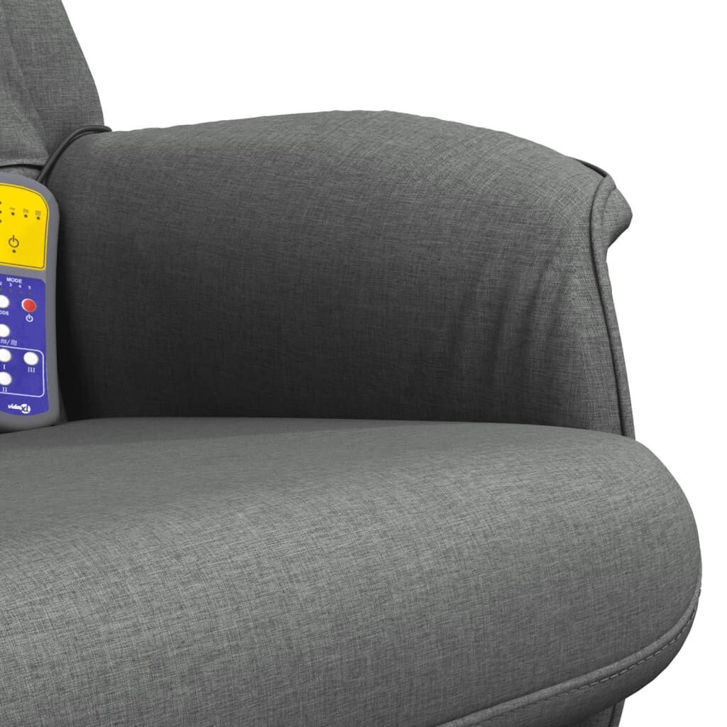 Massage Recliner Chair with Footstool Dark Grey Fabric Price
