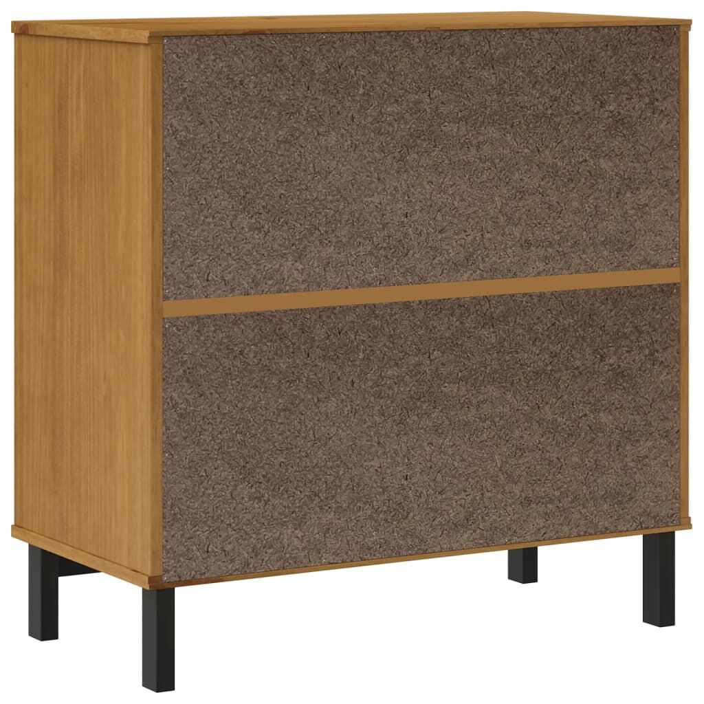 Sideboard with Glass Door FLAM 80x40x80 cm Solid Wood Pine Price