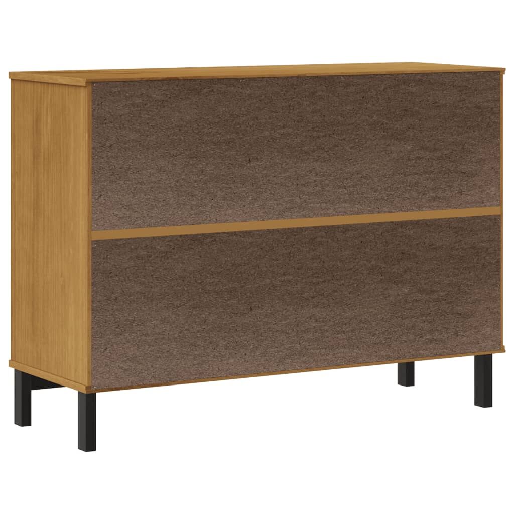 Sideboard with Glass Door FLAM 110x40x80 cm Solid Wood Pine Price