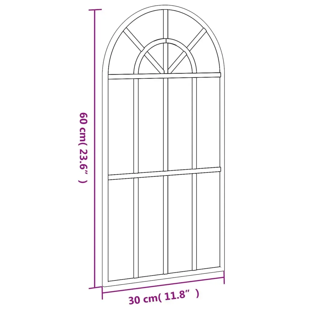 Wall Mirror Black 30x60 cm Arch Iron Price