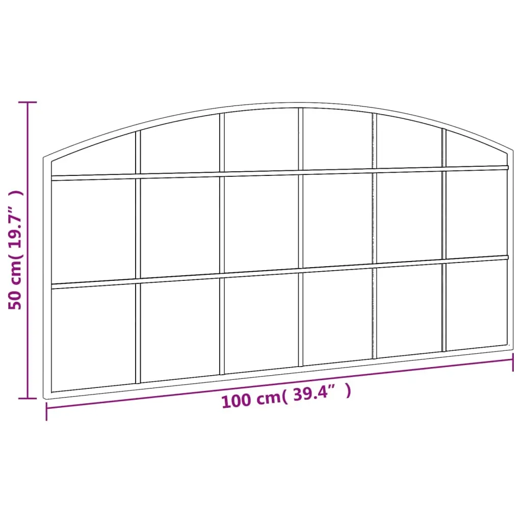 Wall Mirror Black 100x50 cm Arch Iron Price