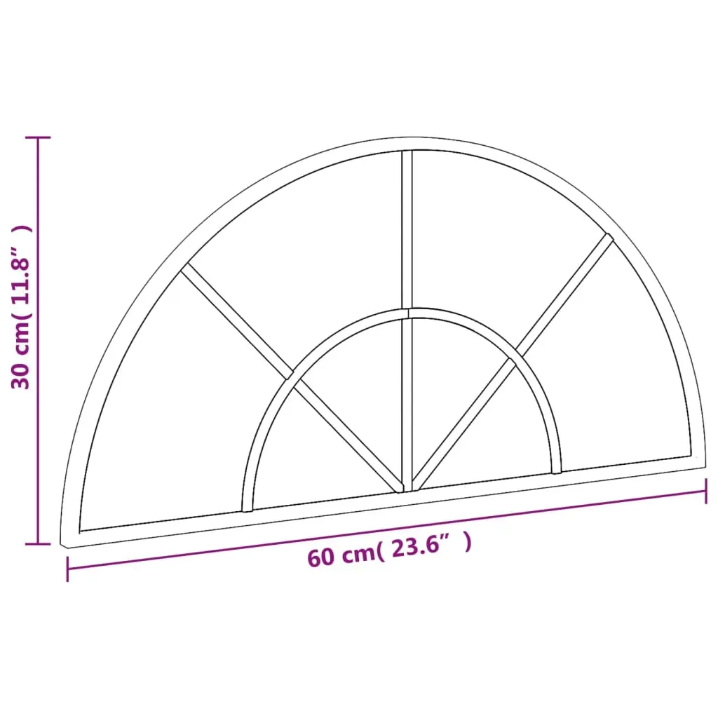 Wall Mirror Black 60x30 cm Arch Iron Price