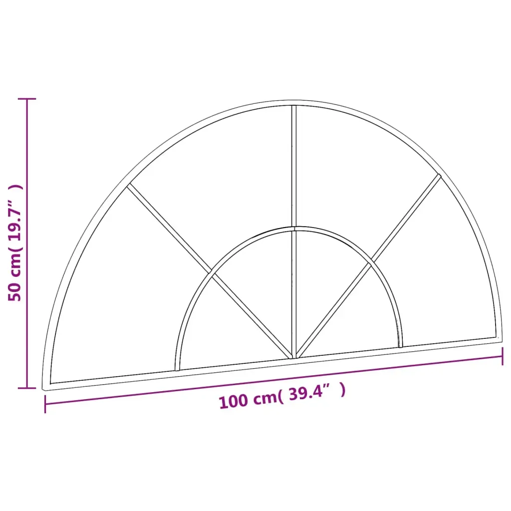 Wall Mirror Black 100x50 cm Arch Iron Price