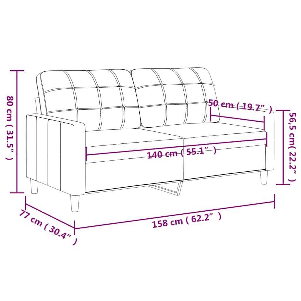 2-Seater Sofa Black 140 cm Faux Leather Price