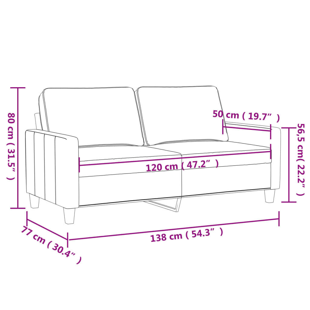 2-Seater Sofa Cappuccino 120 cm Faux Leather Price