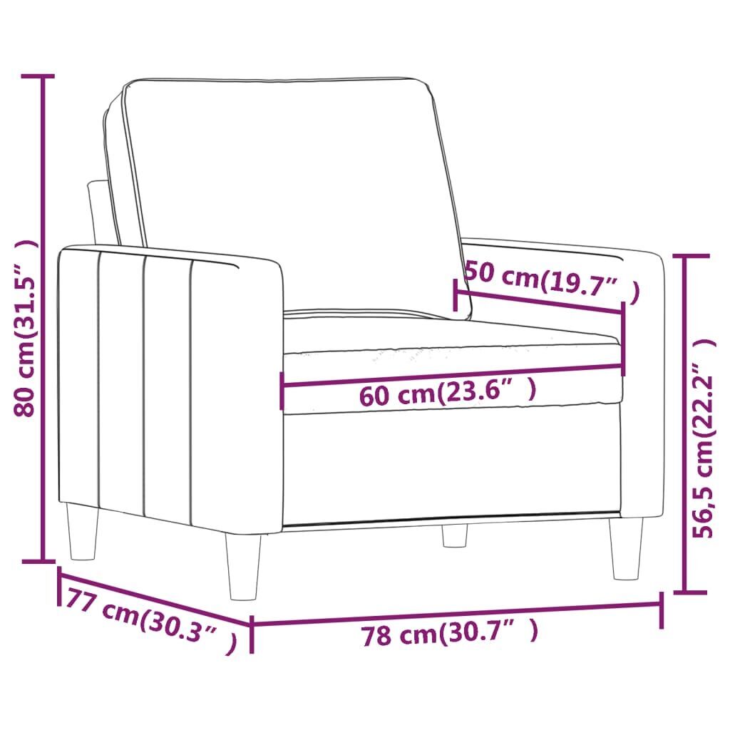 Sofa Chair Light Grey 60 cm Velvet Price