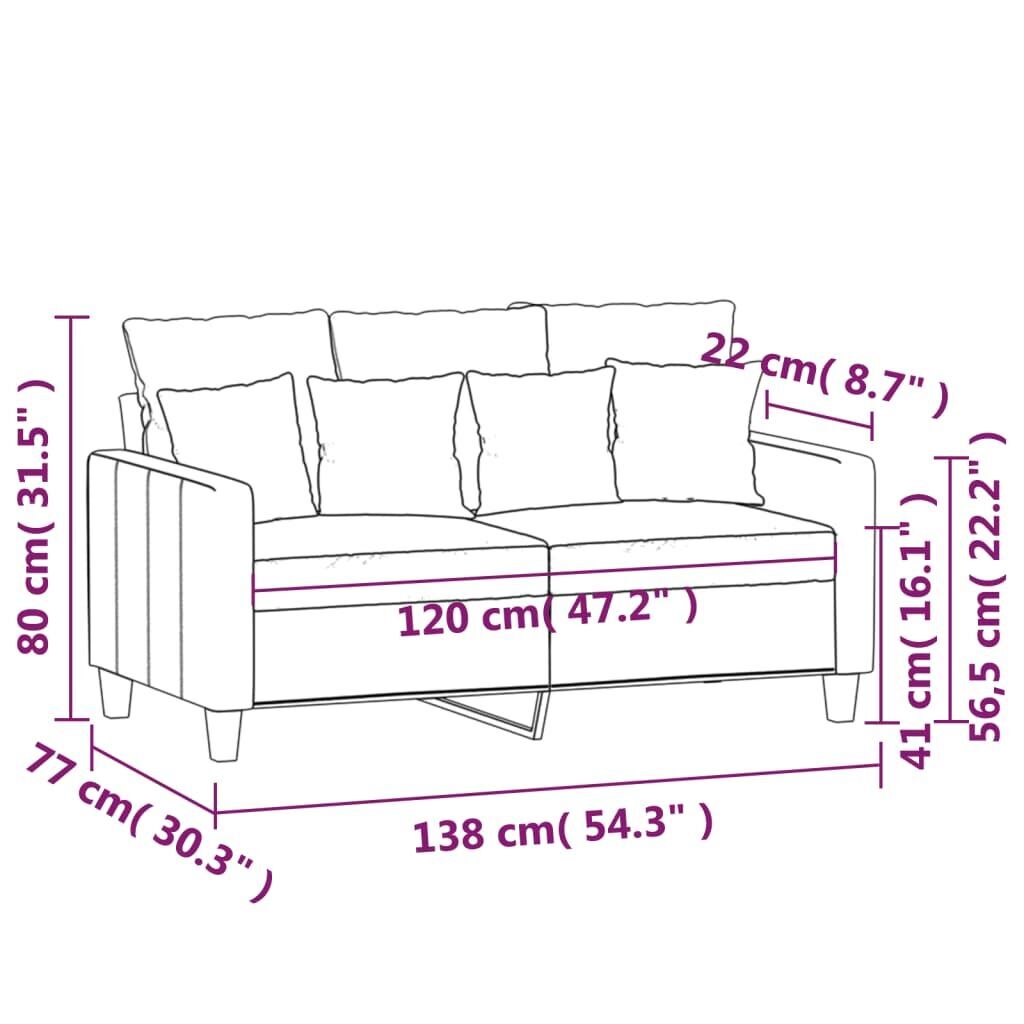 2-Seater Sofa Dark Grey 120 cm Fabric Price