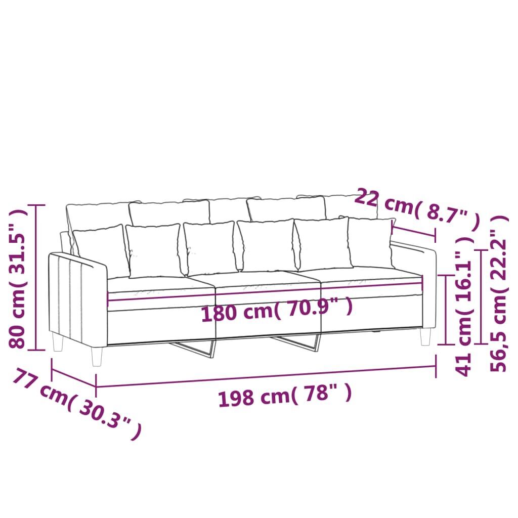3-Seater Sofa Dark Grey 180 cm Velvet Price
