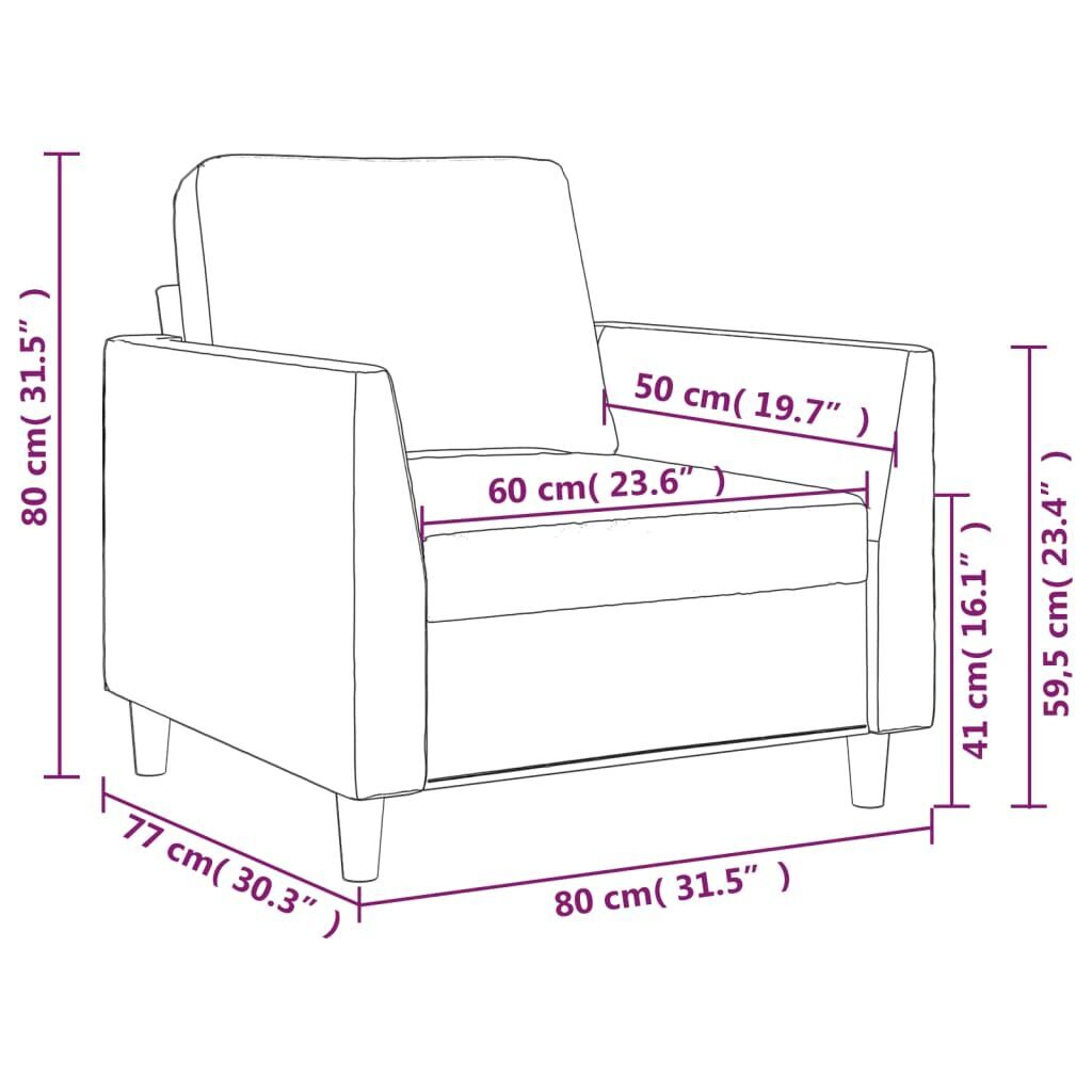 Sofa Chair Cappuccino 60 cm Faux Leather Price
