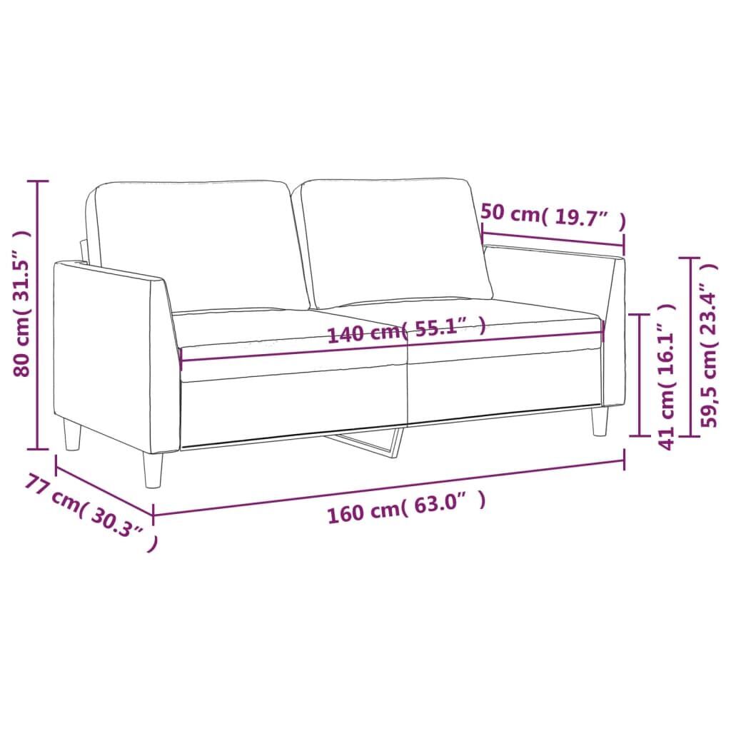 2-Seater Sofa Cappuccino 140 cm Faux Leather Price