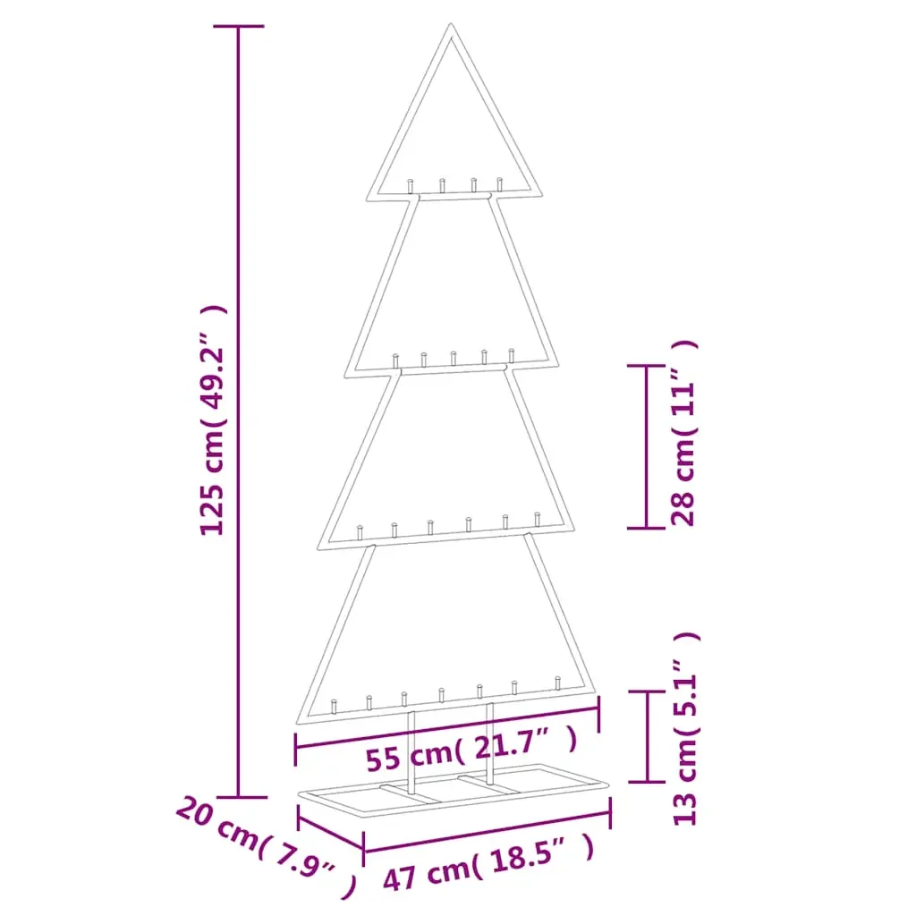 Metal Christmas Tree for Decoration Black 125 cm Price