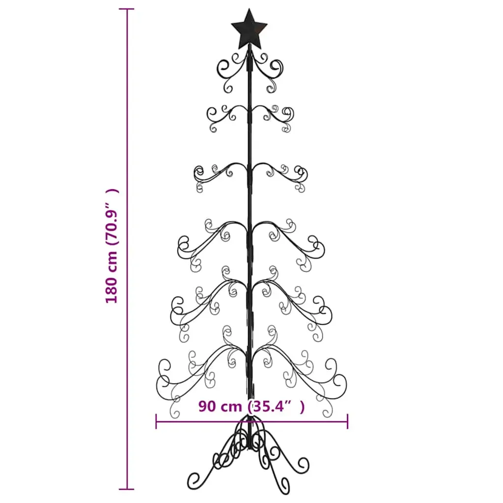 Metal Christmas Tree for Decoration Black 180 cm Price