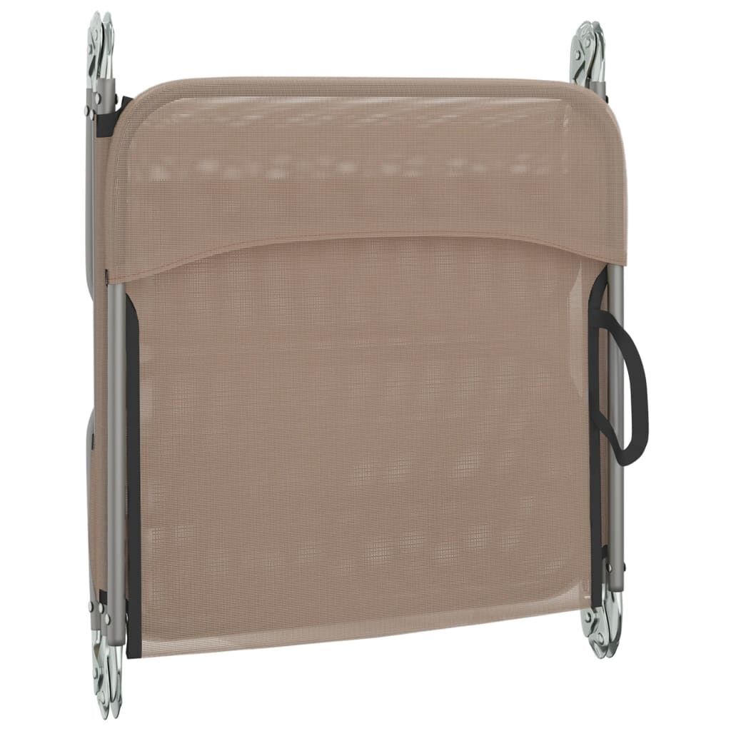 Folding Sun Loungers 2 pcs Taupe Textilene and Steel Price