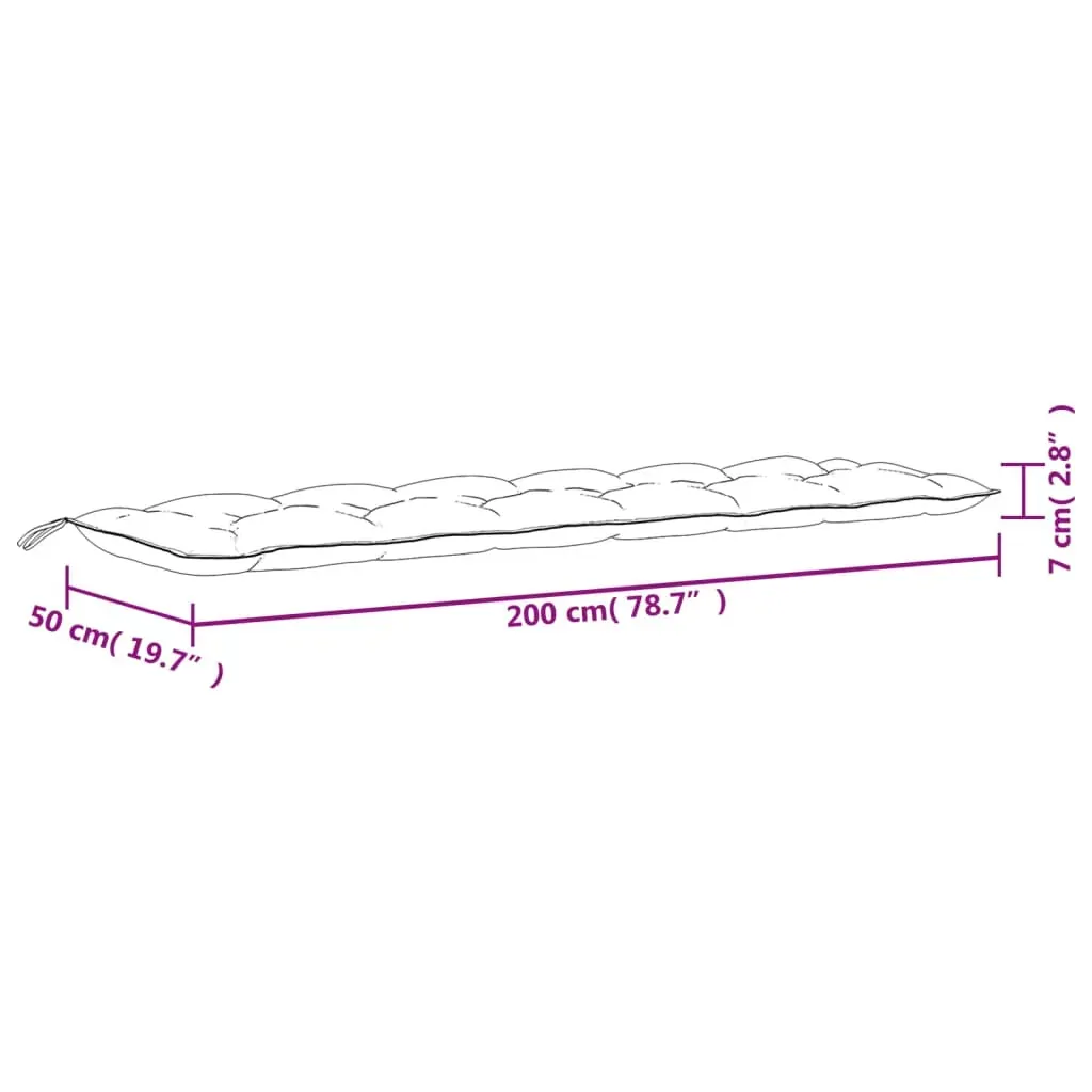 Garden Bench Cushion Grey 200x50x7 cm Oxford Fabric Price