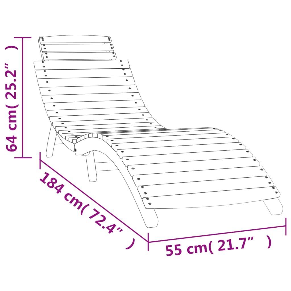 Sun Lounger White 184x55x64 cm Solid Wood Acacia Price