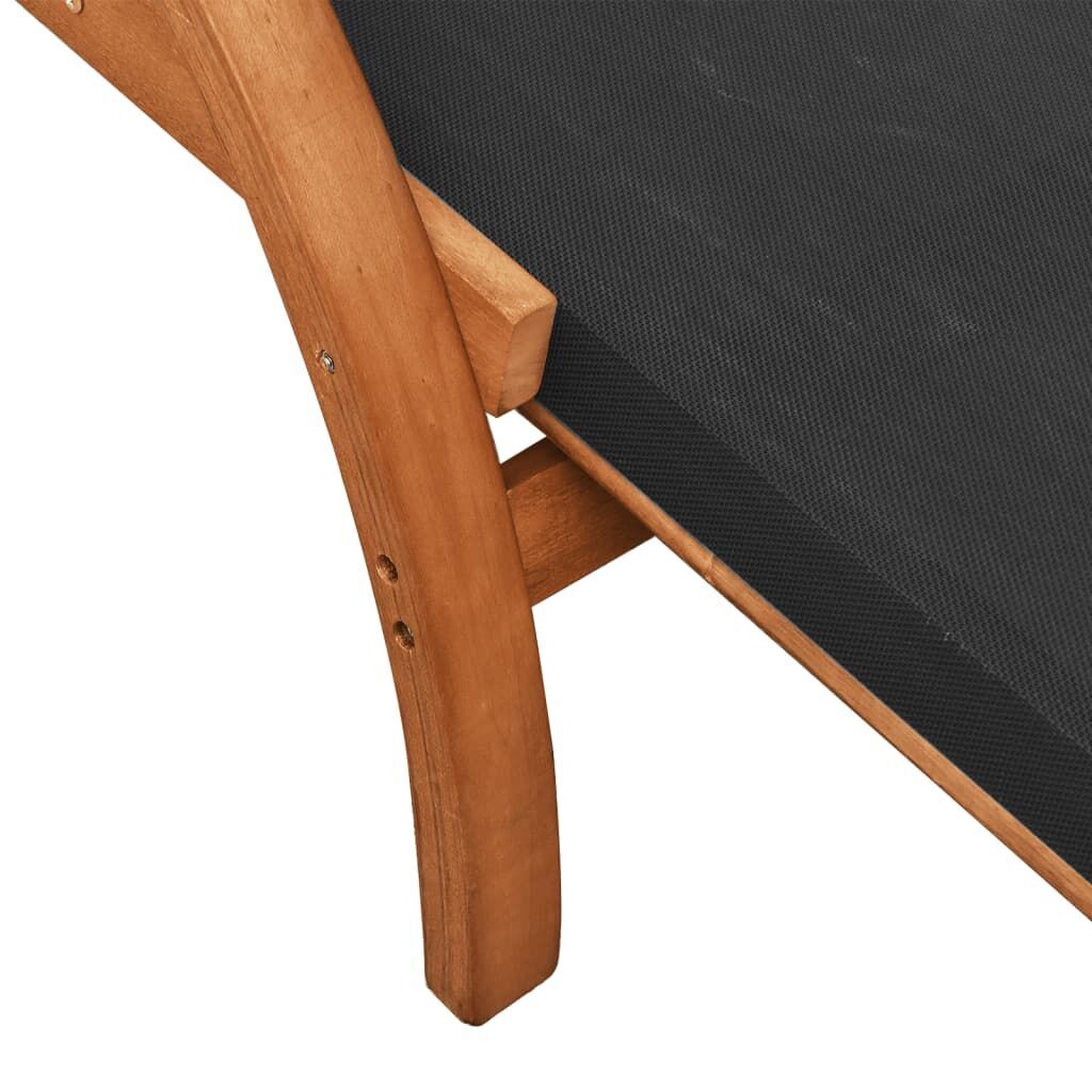 Sun Lounger with Canopy Grey Textilene and Solid Wood Poplar Price
