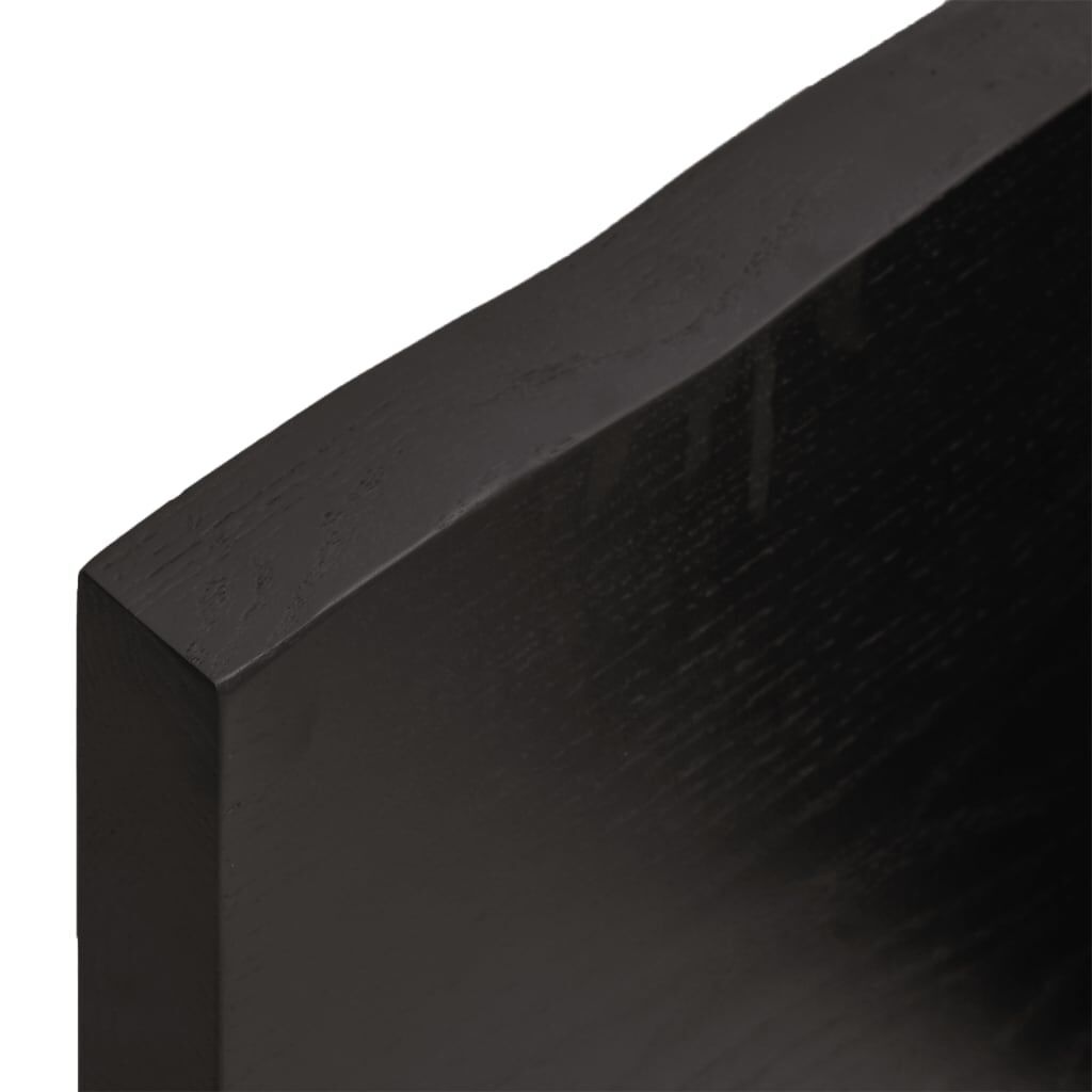 Wall Shelf Dark Brown 80x60x(2-4) cm Treated Solid Wood Oak Price