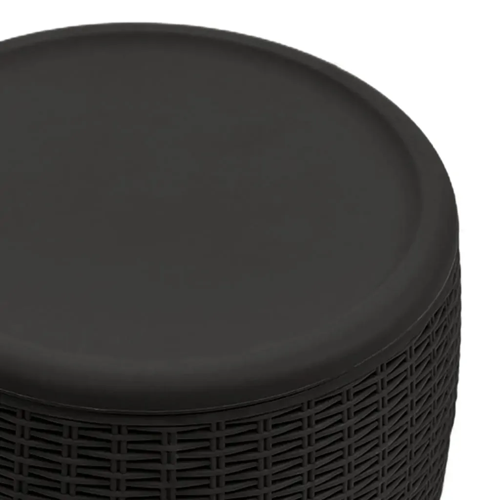 4-in-1 Garden Storage Box Black Polypropylene Price