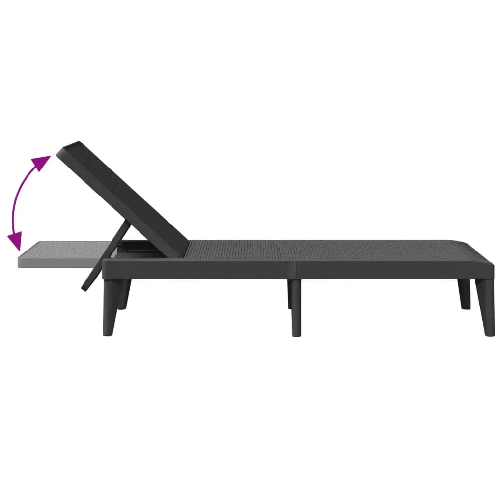 Sun Lounger Anthracite 186x60x29 cm PP Price