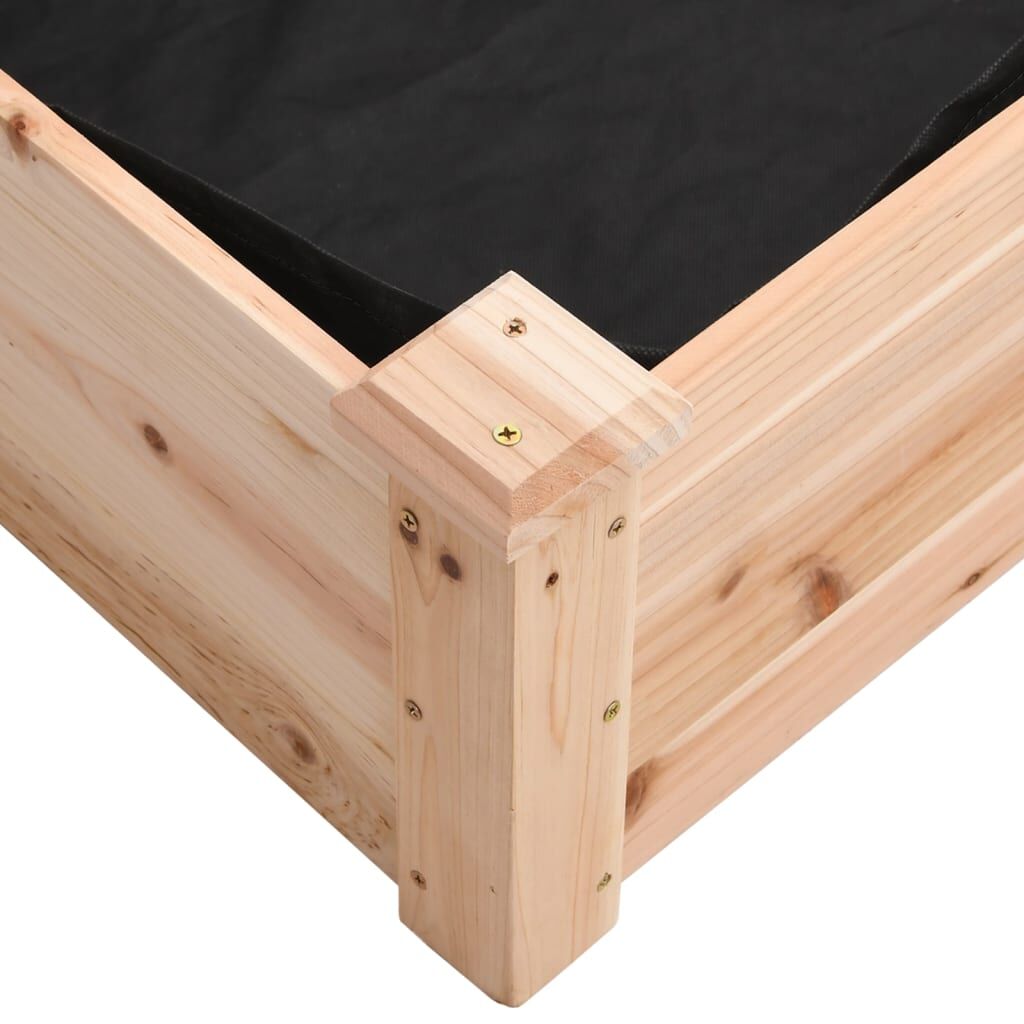 Garden Raised Bed with Liner 120x60x25 cm Solid Wood Fir Price