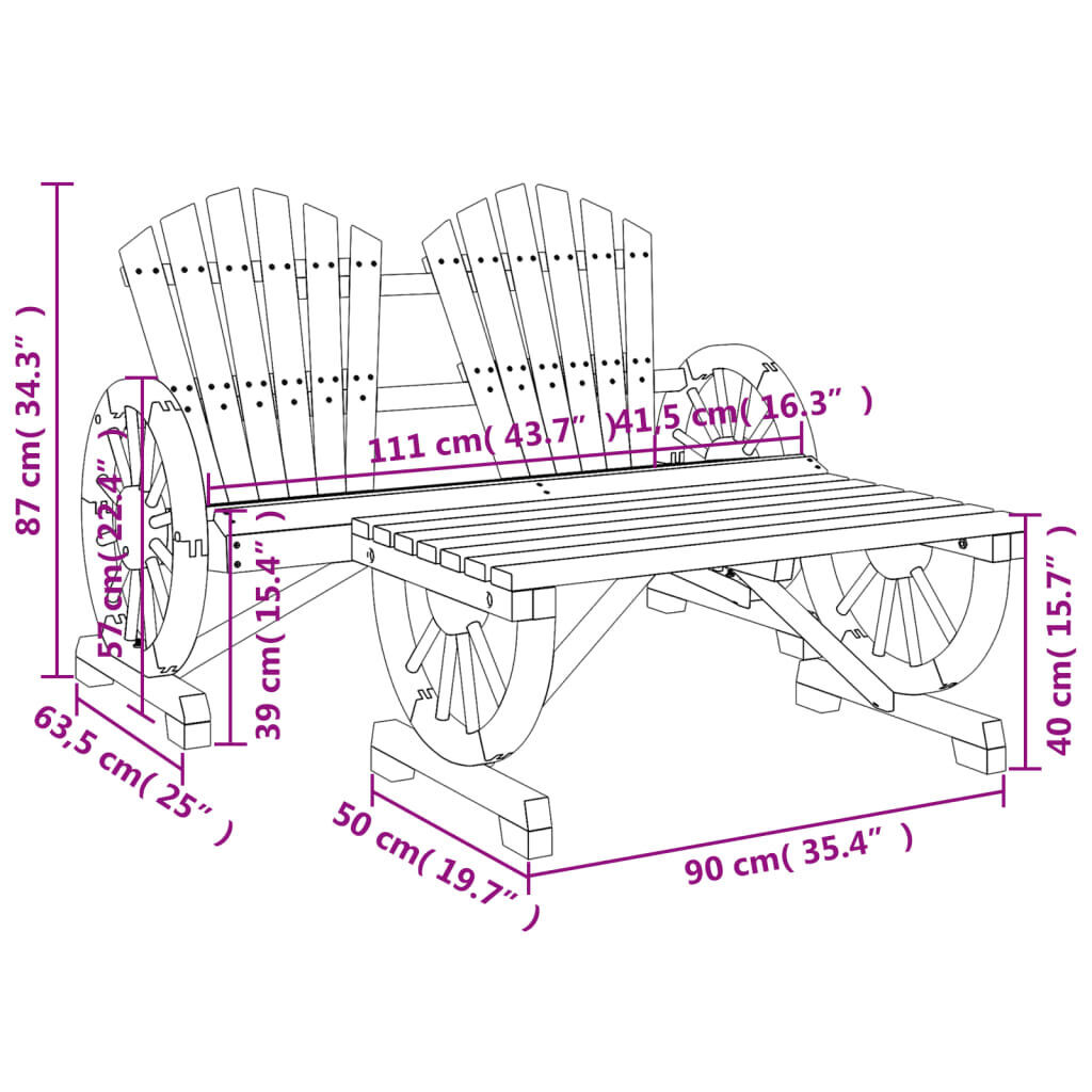 2 Piece Garden Lounge Set Solid Wood Fir Price