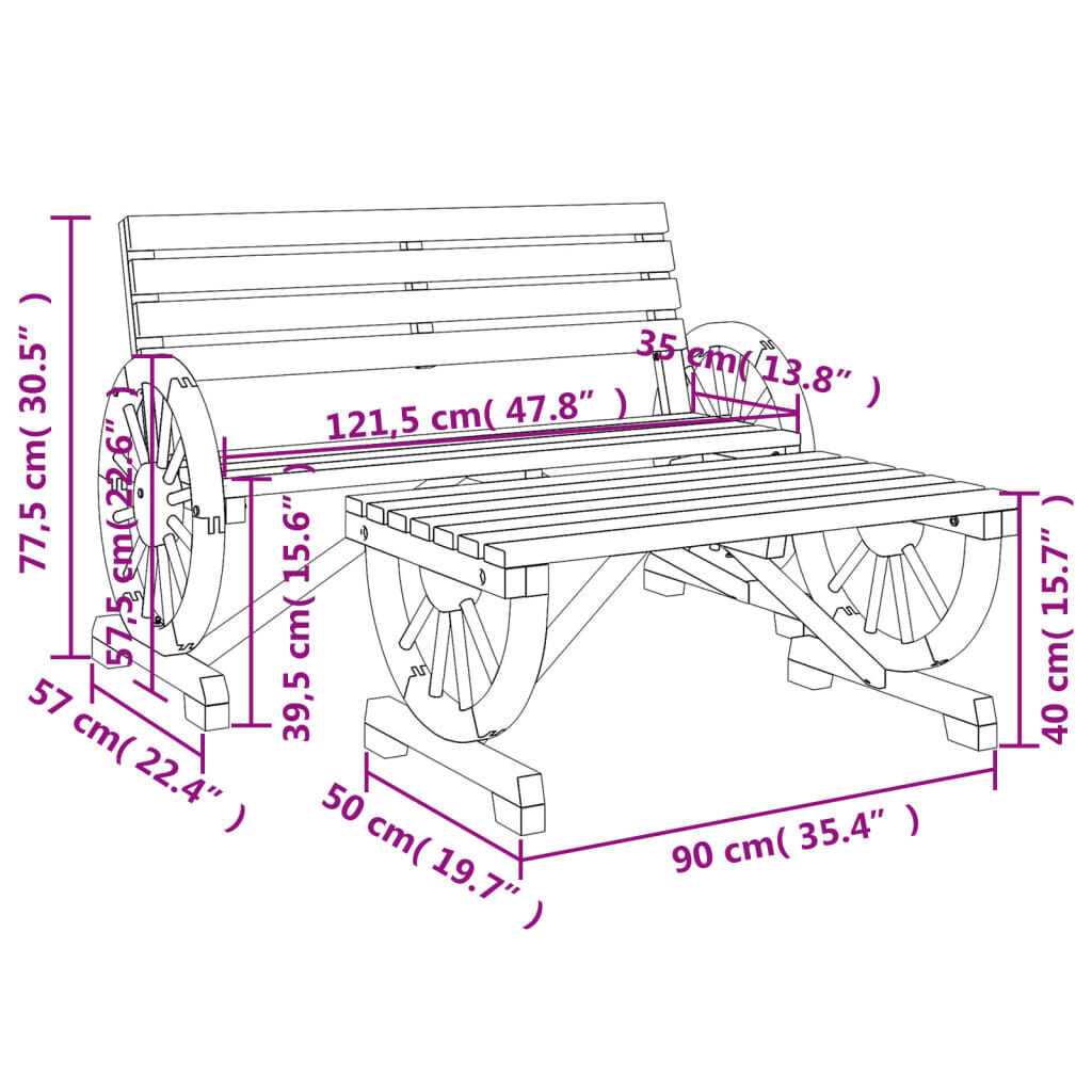 2 Piece Garden Lounge Set Solid Wood Fir Price