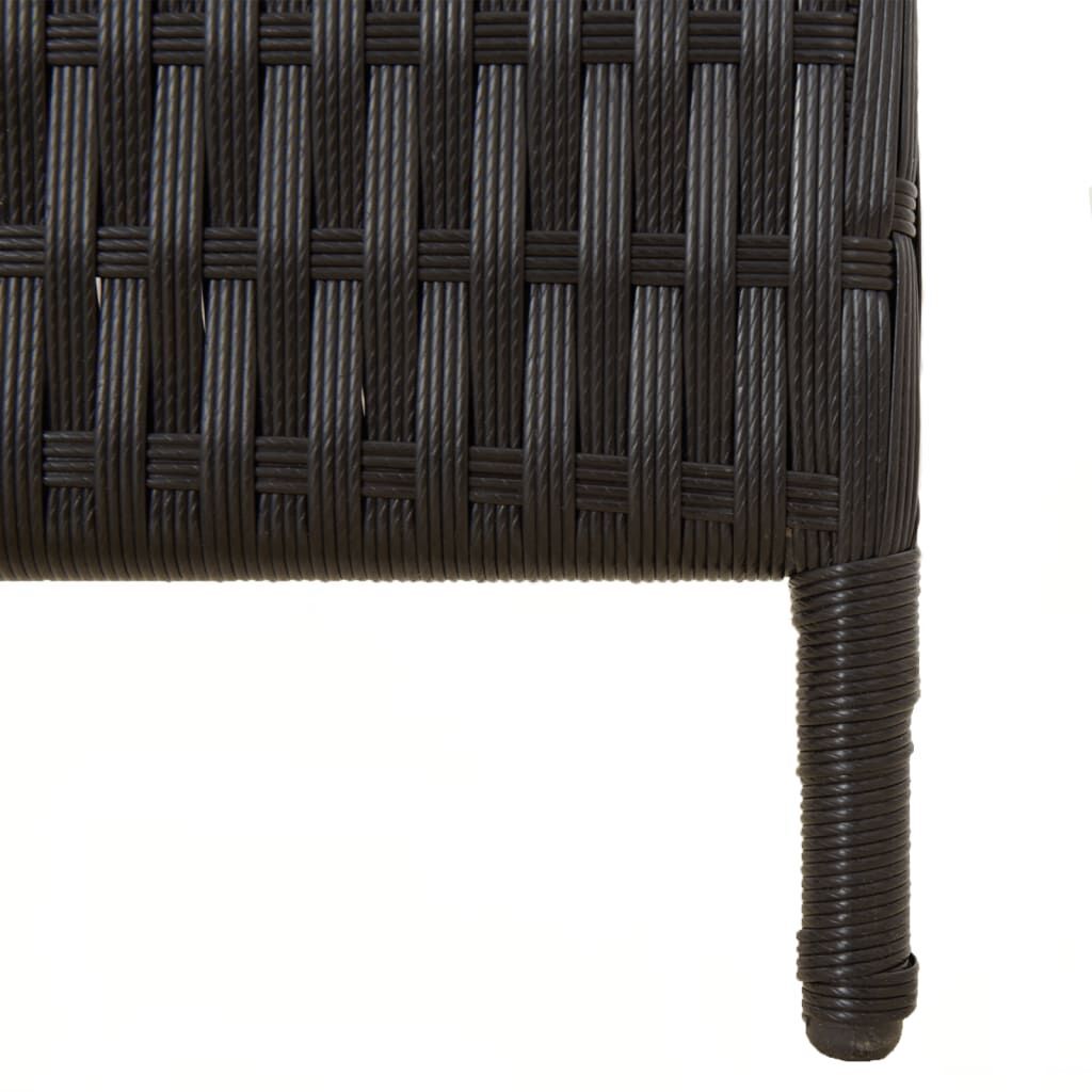 Room Divider 3 Panels Black Poly Rattan Price