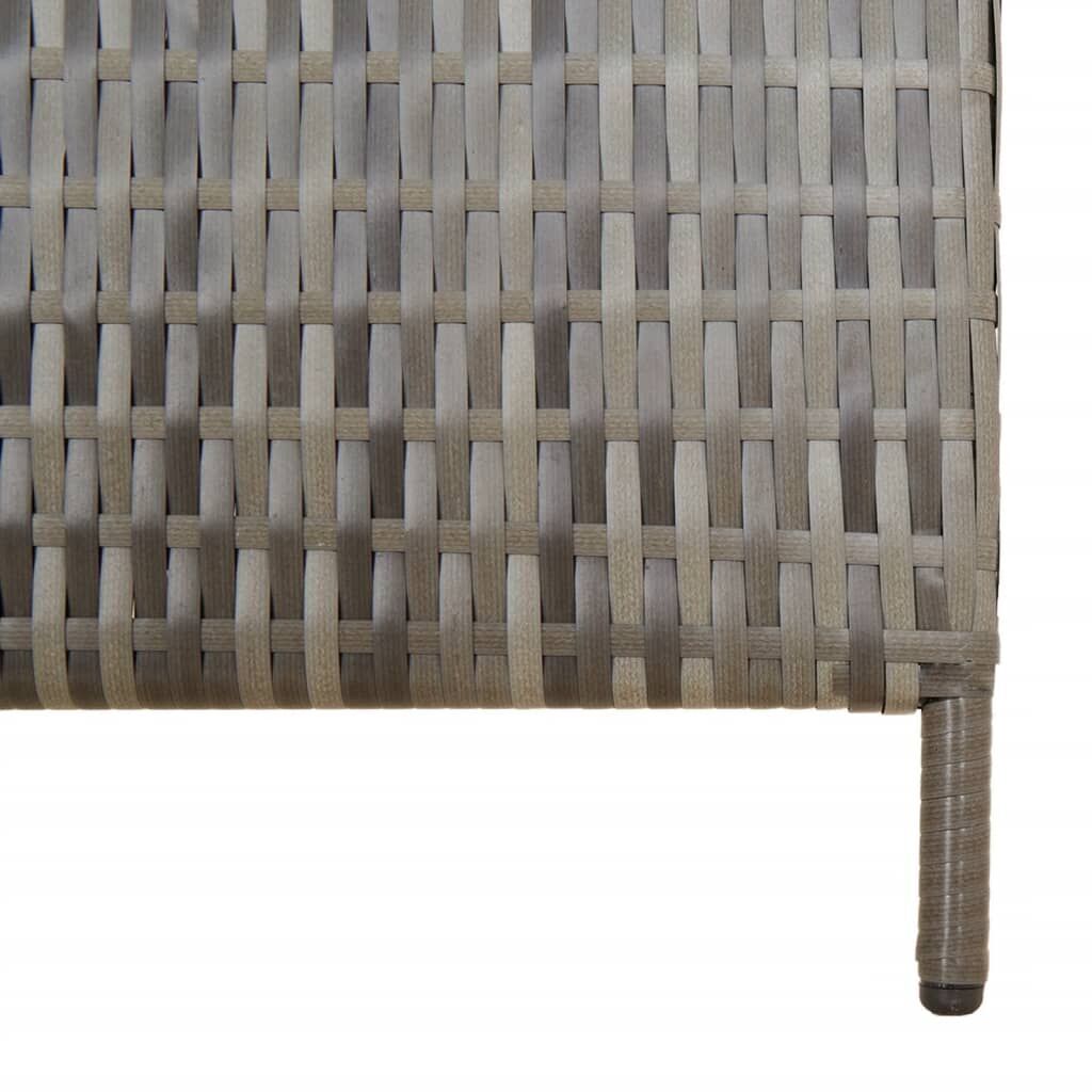 Room Divider 4 Panels Grey Poly Rattan Price