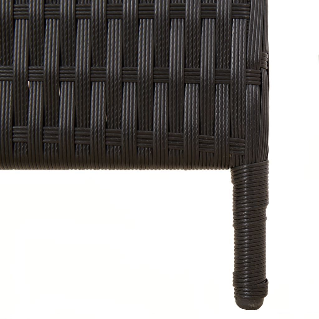 Room Divider 5 Panels Black Poly Rattan Price