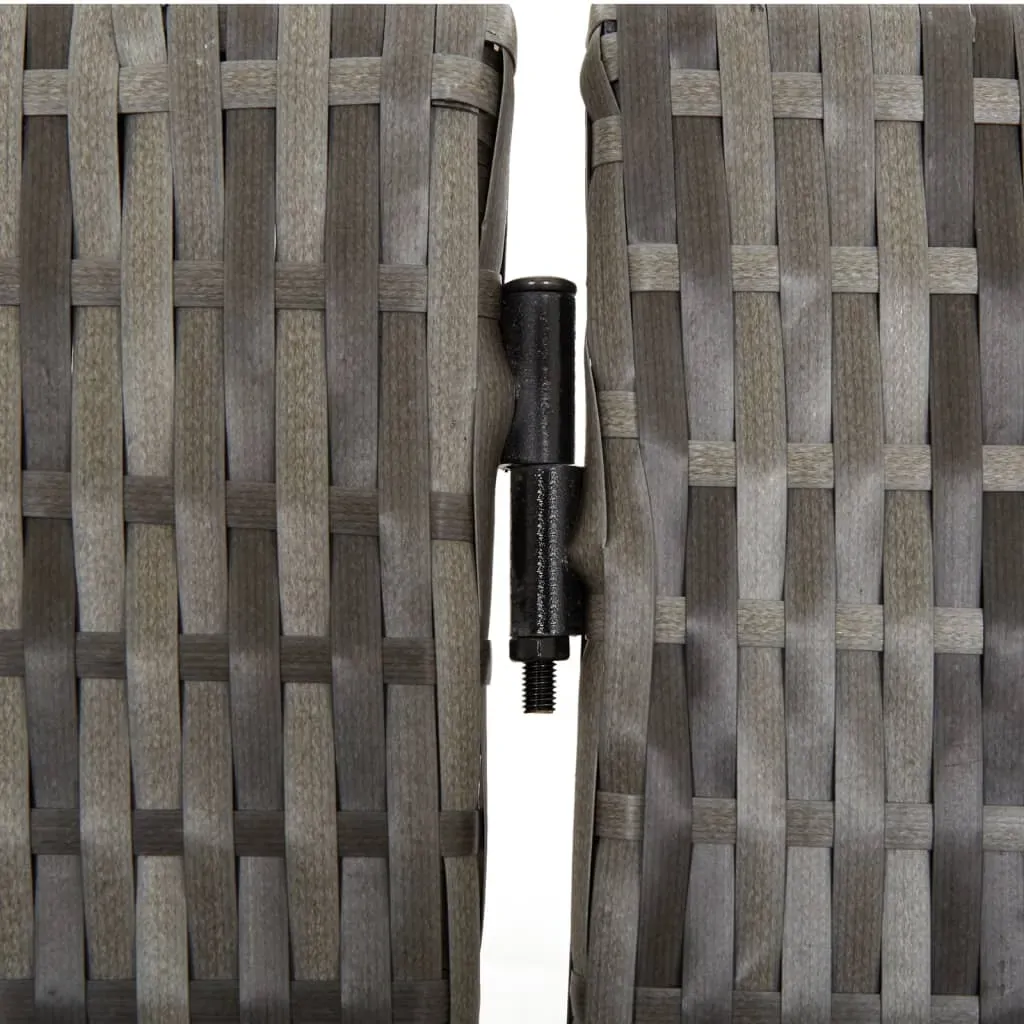 Room Divider 6 Panels Grey Poly Rattan Price