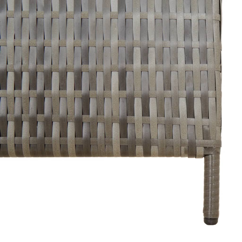 Room Divider 3 Panels Grey Poly Rattan Price