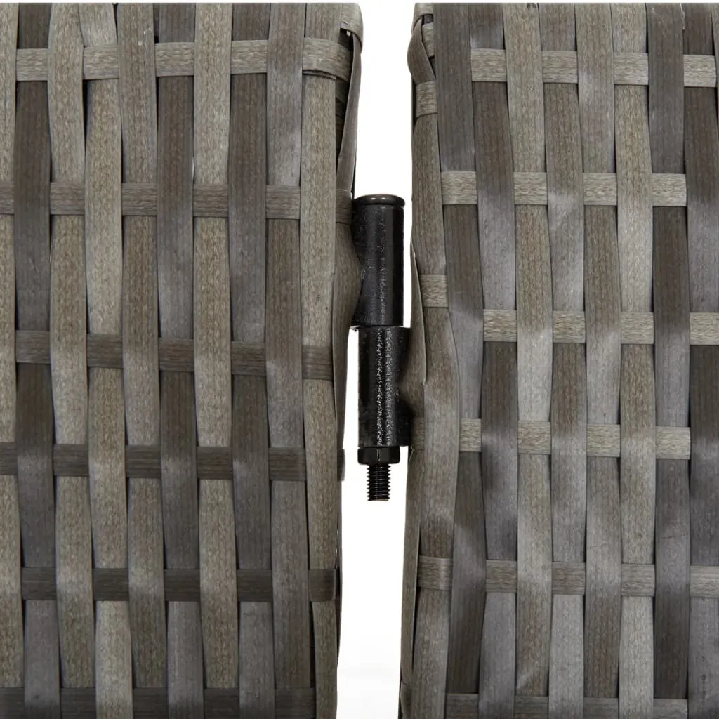 Room Divider 3 Panels Grey Poly Rattan Price