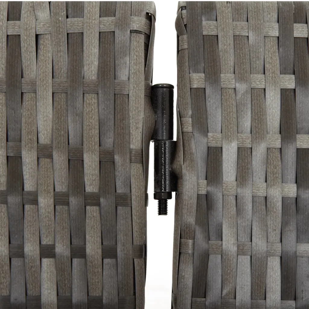 Room Divider 4 Panels Grey Poly Rattan Price