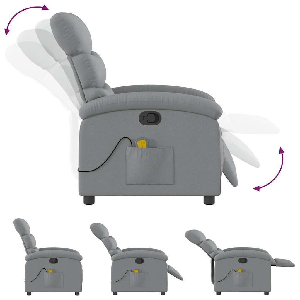 Massage Recliner Chair Light Grey Fabric Price