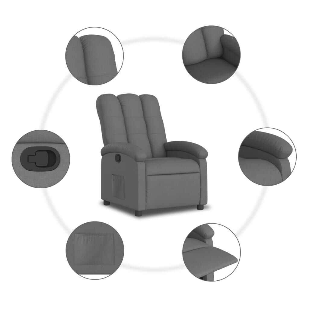 Recliner Chair Dark Grey Fabric Price