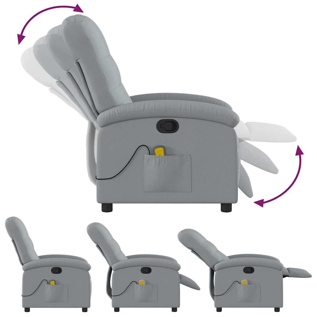 Massage Recliner Chair Light Grey Fabric Price
